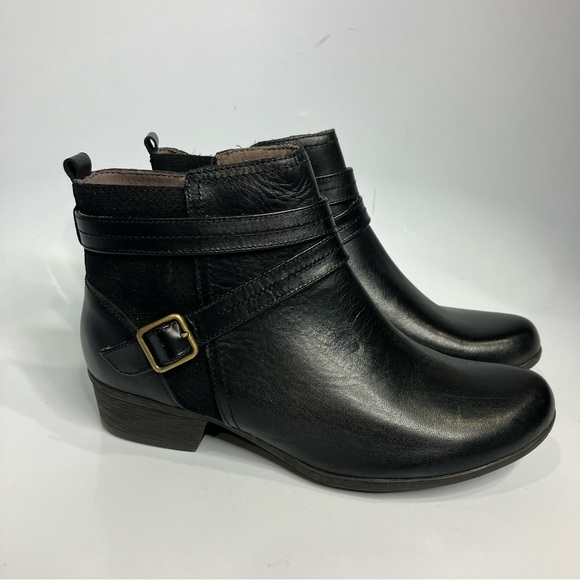 Rockport women’s black leather ankle boots size 9.5 - Picture 1 of 8